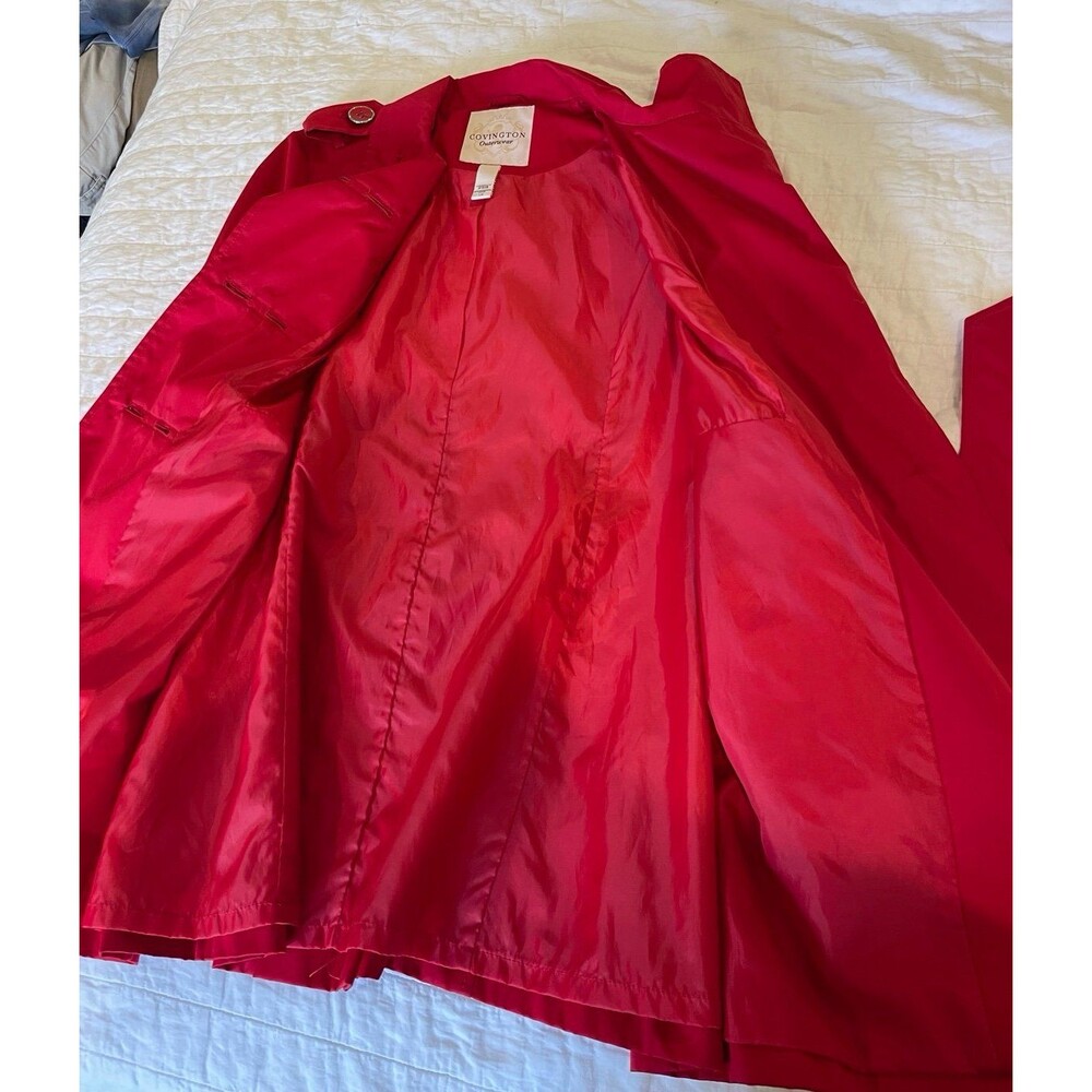 Covington Women’s Raincoat Size L Red Classic Trench Style BNW/Out Tags - Picture 10 of 11